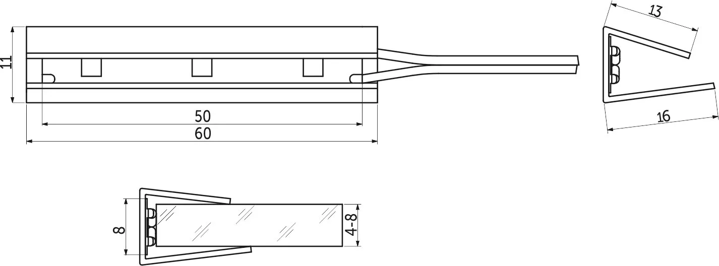 Клипса светодиодная klips-p-03, 12VDC/0,25W, пластиковая, холодный белый, AKS