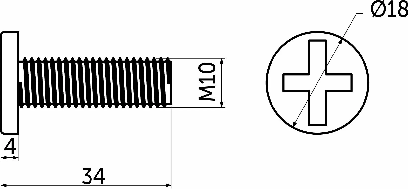 Болт к опоре кухонной пласт., черный (1 уп. = 0,2 тыс.шт.) AKS