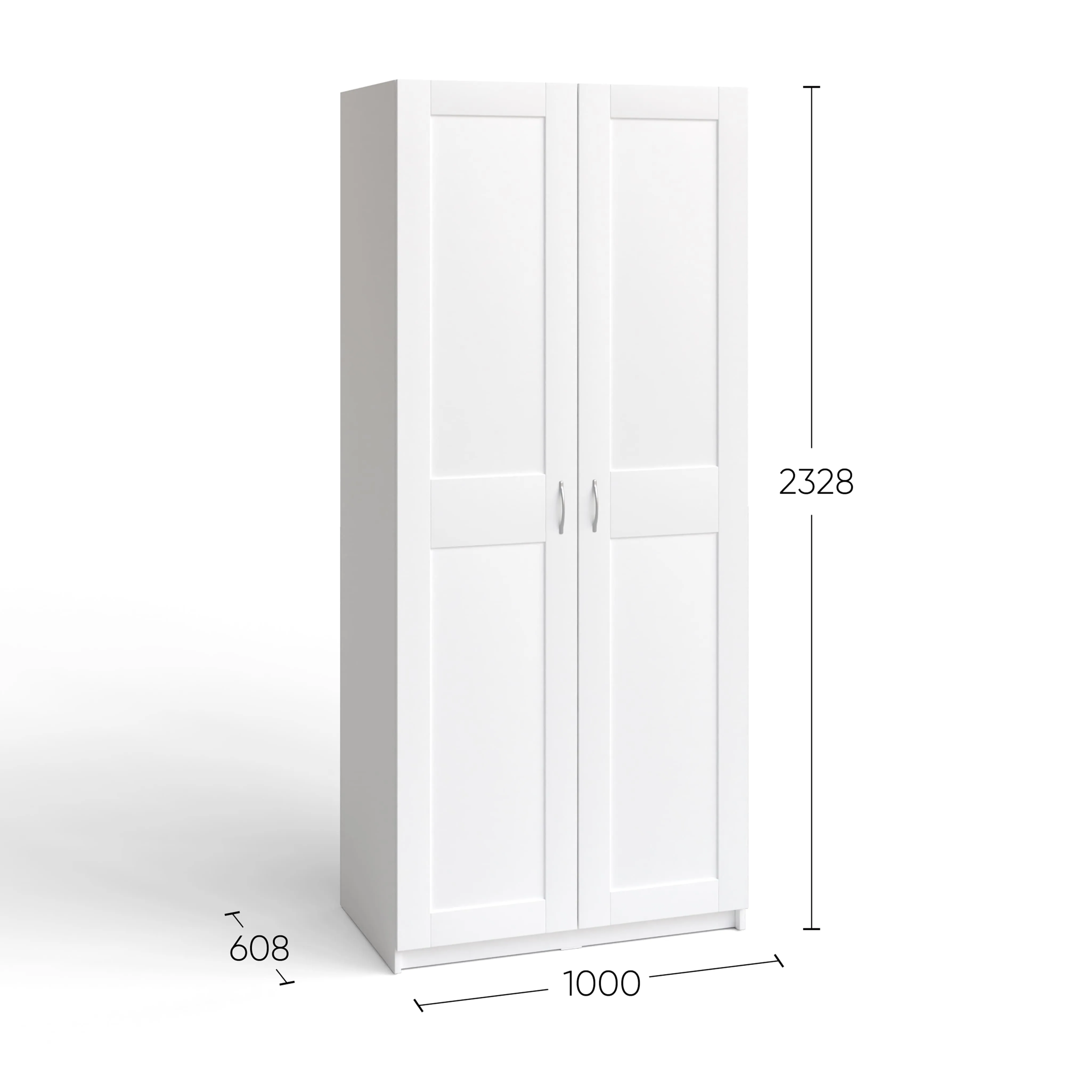 Шкаф МАКС 100*61*233, белый (2 двери) (2.06.01.050.1 RU)