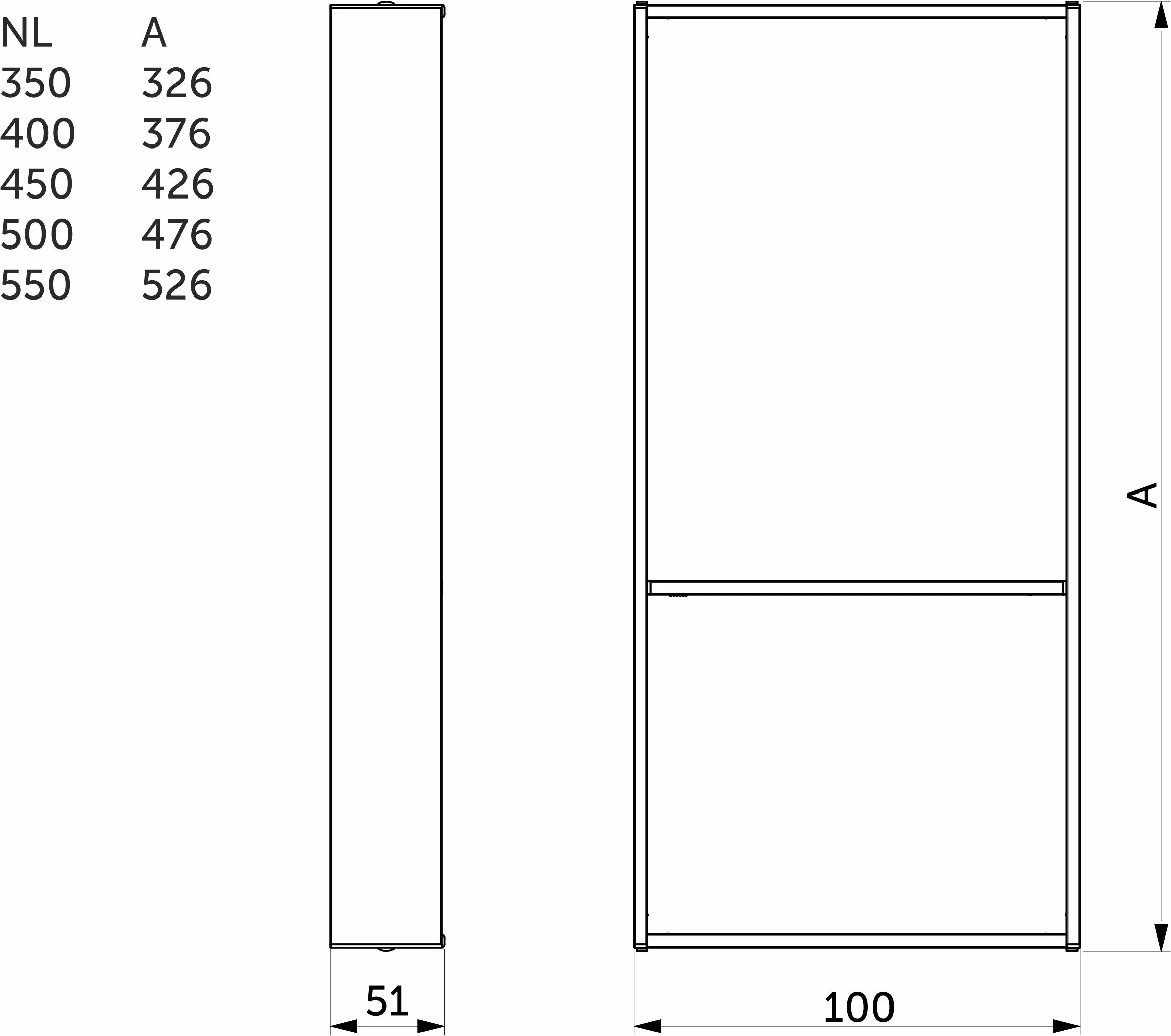 Разделитель L350 универсальный металлический Slimbox Evolution (L326*W100*H50) графит