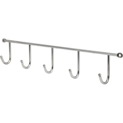 Вешалка настенная на 5 крючков 400*60*40, хром AKS