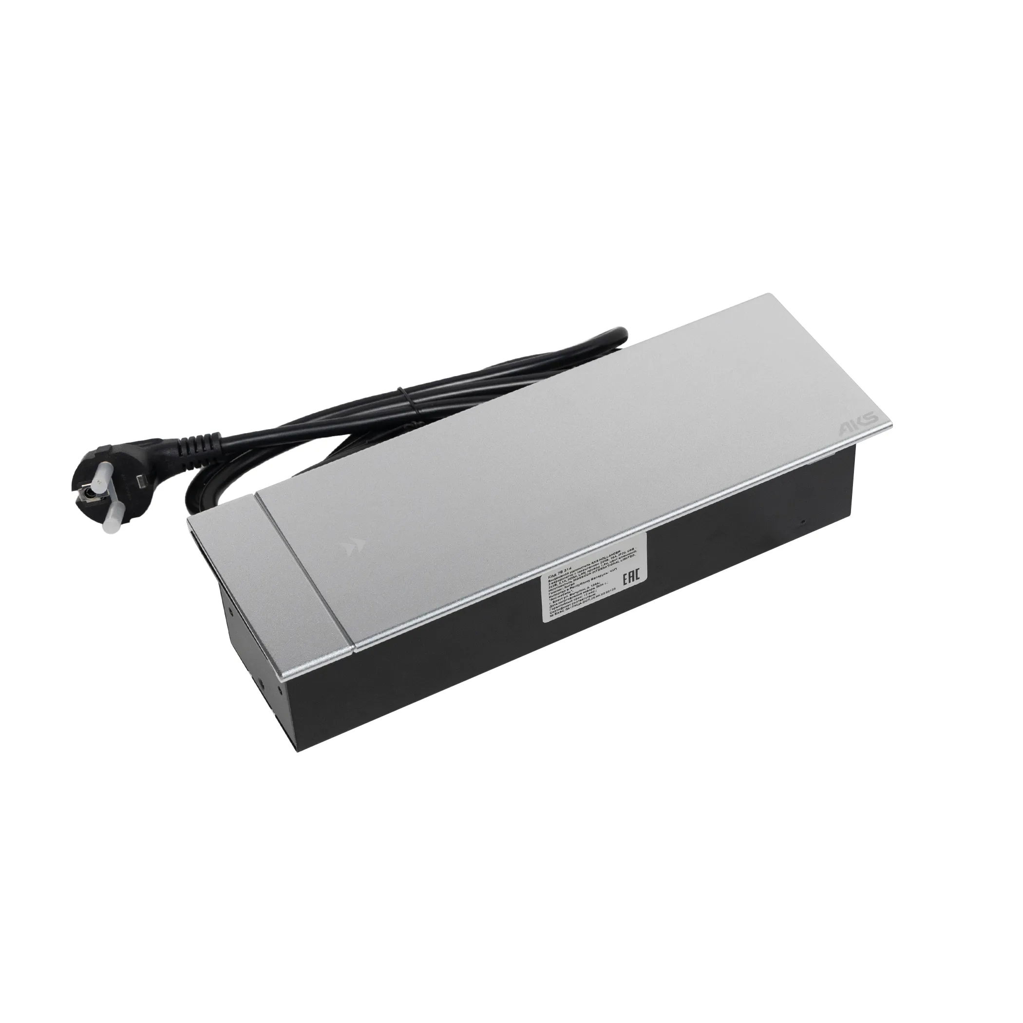 Выдвижной удлинитель Hollander, 2 розетки, 2xUSB A, HDMI, LAN, шлиф. сталь AKS