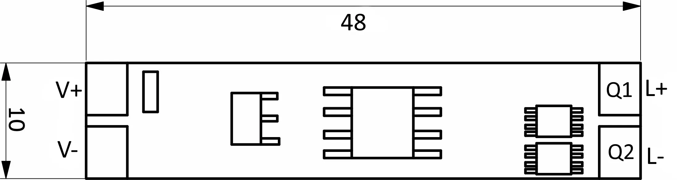 Выключатель встраиваемый в профиль, на взмах, с диммированием, 12/24V, 96W/192W, AKS