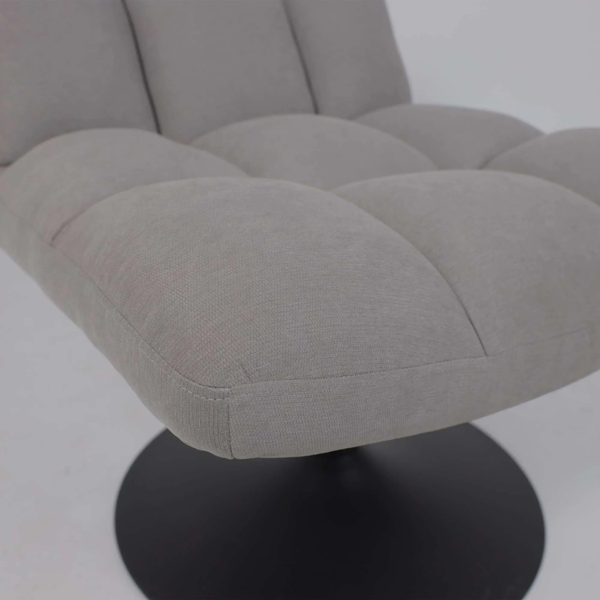 Кресло GRANDE, поворотное, серая ткань Linen Fabric-11/черный
