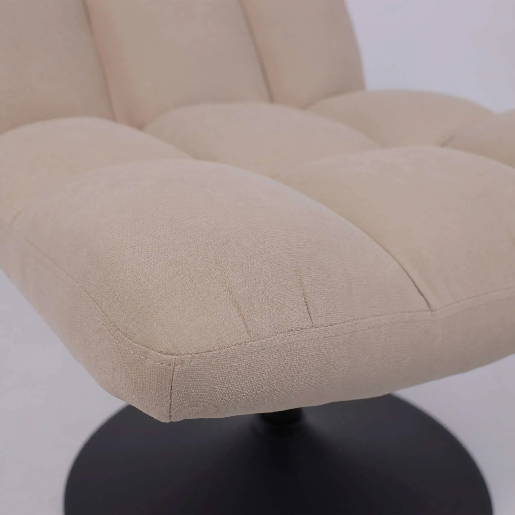 Кресло GRANDE, поворотное, песочная ткань Linen Fabric-3/черный