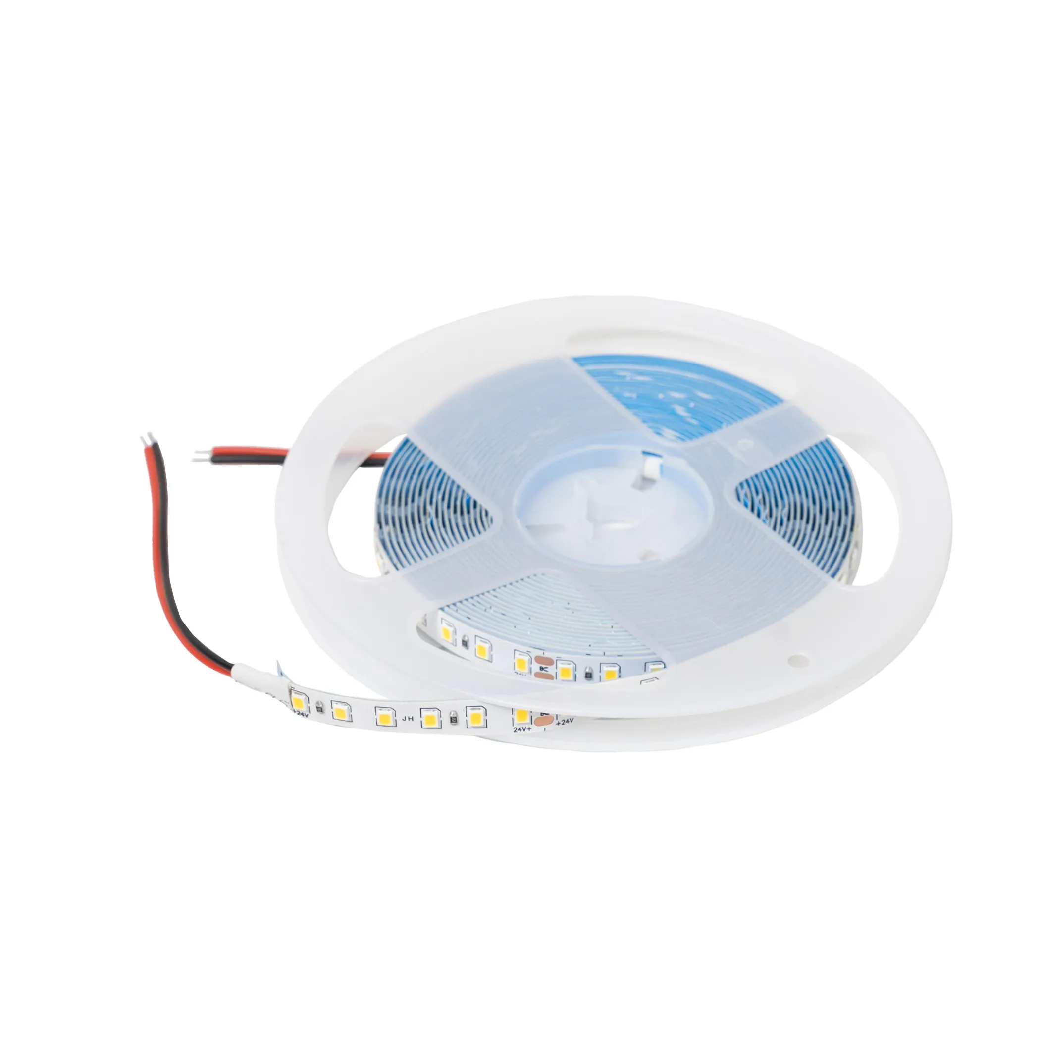 Лента светодиодная - 9,6W/m, 24V, 8мм, 2835, 120 д/м, IP20, холодный белый (6000K), CRI>80, 1100 Lm, 5м, AKS