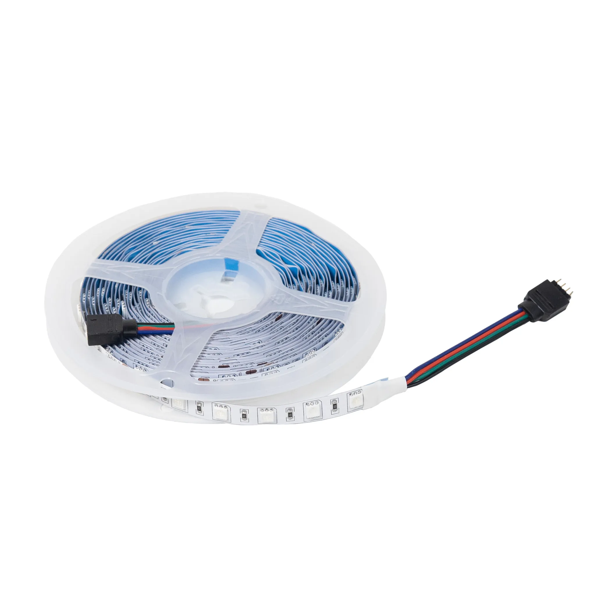 Лента светодиодная RGB - 10W/m, 24V, 10мм, 5050, 60 д/м, IP20, цветная - 5м, AKS
