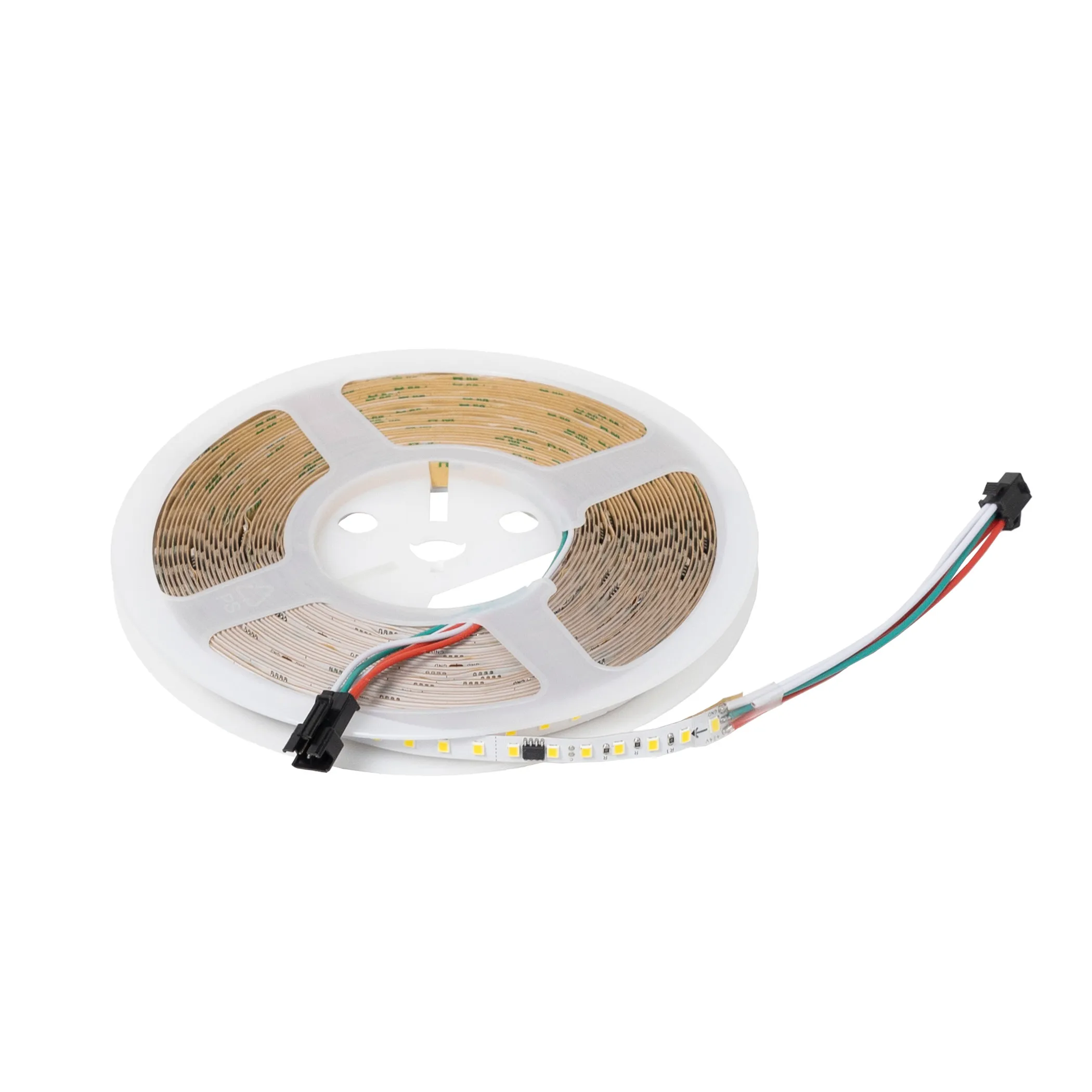 Лента светодиодная SPI ("Бегущий огонь") - 12W/m, 24V, 8мм, 2835, 126 д/м, IP20, холодный белый (6000K) - 10м, AKS