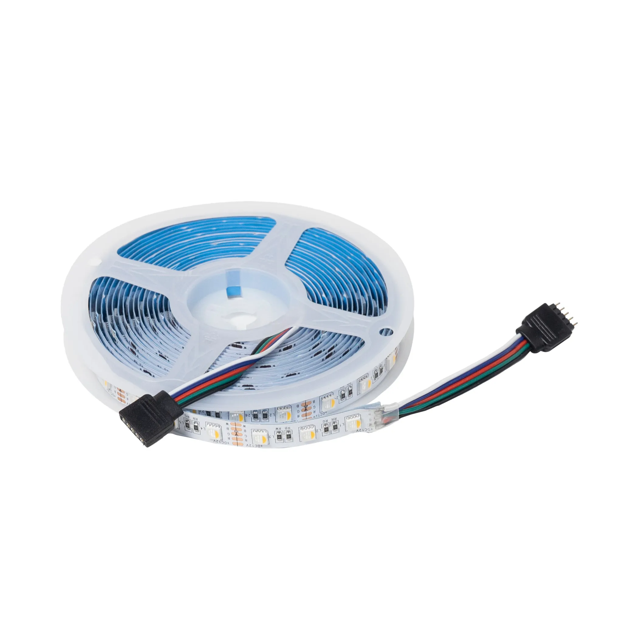 Лента светодиодная RGBW - 10W/m, 12V, 12мм, 5050, 60 д/м, IP20, цветная + холодный белый - 5м, AKS