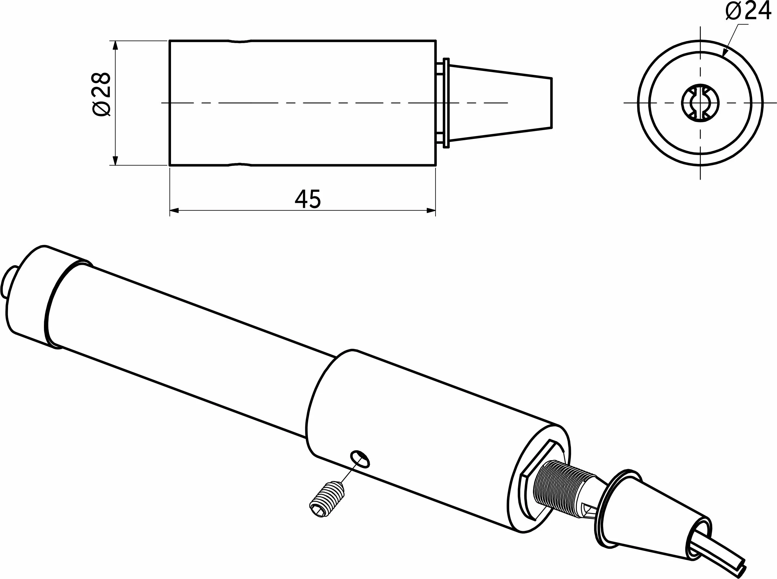 Заглушки к светодиодной веревке, d25, тип 1 (1 компл = 2шт.), белый, AKS