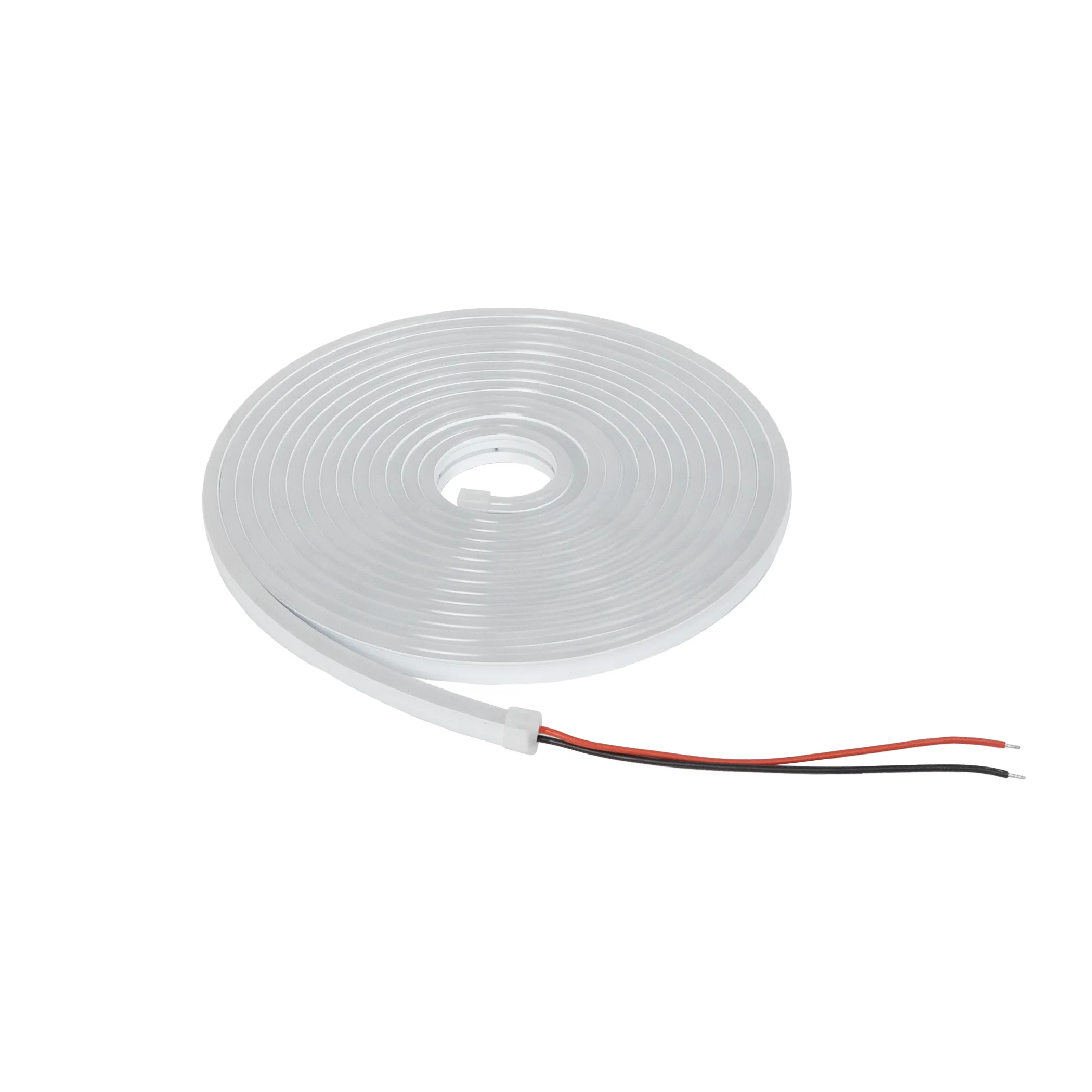 Гибкий неон - 9,6W/m, 12V, 6*12мм, 120 д/м, IP65, холодный белый (6000K) - 5м, AKS