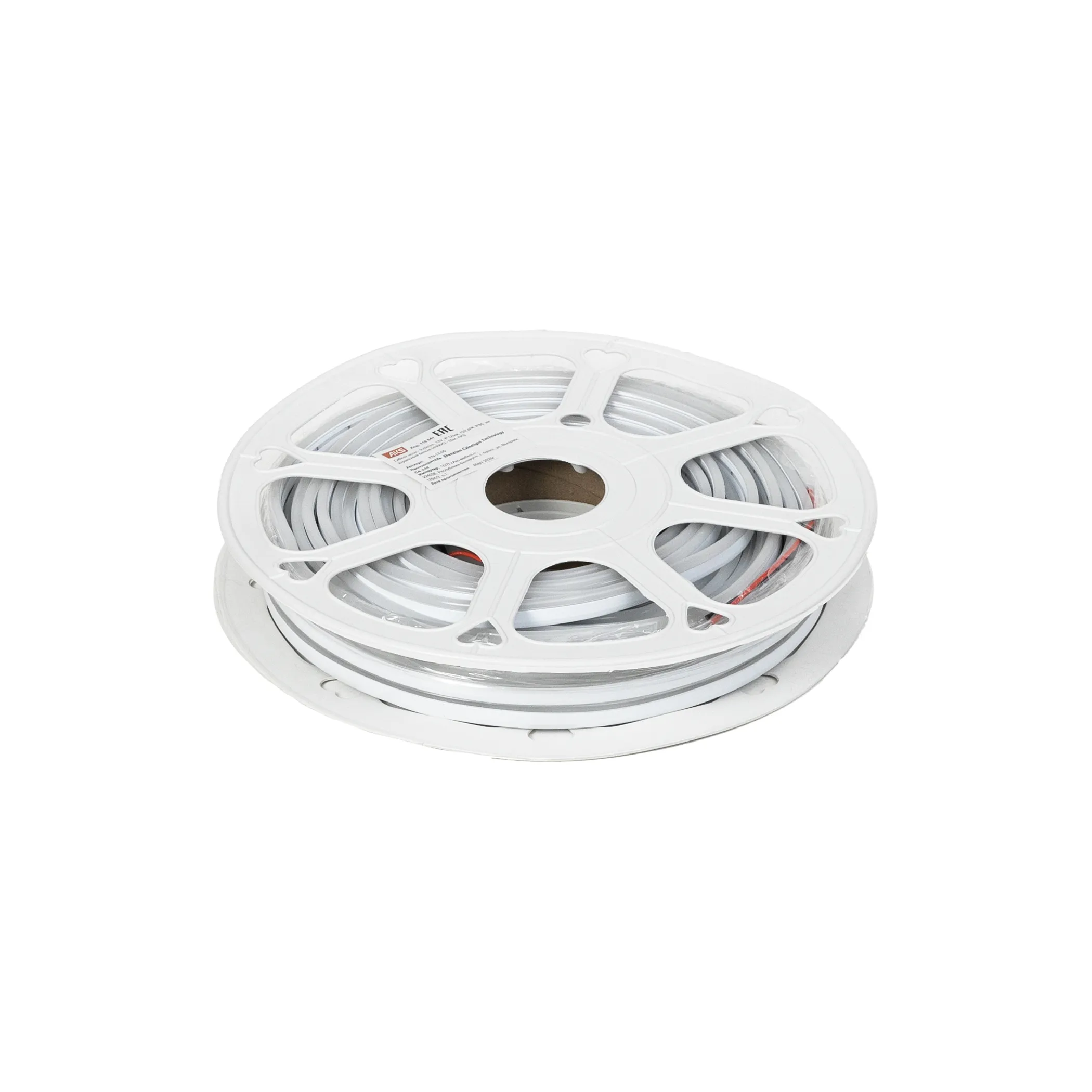 Гибкий неон - 9,6W/m, 12V, 6*12мм, 120 д/м, IP65, теплый белый (3000K) - 20м, AKS