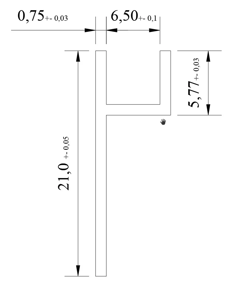 Планка-плинтус 6 серебро матовое (L=3.0) AKS