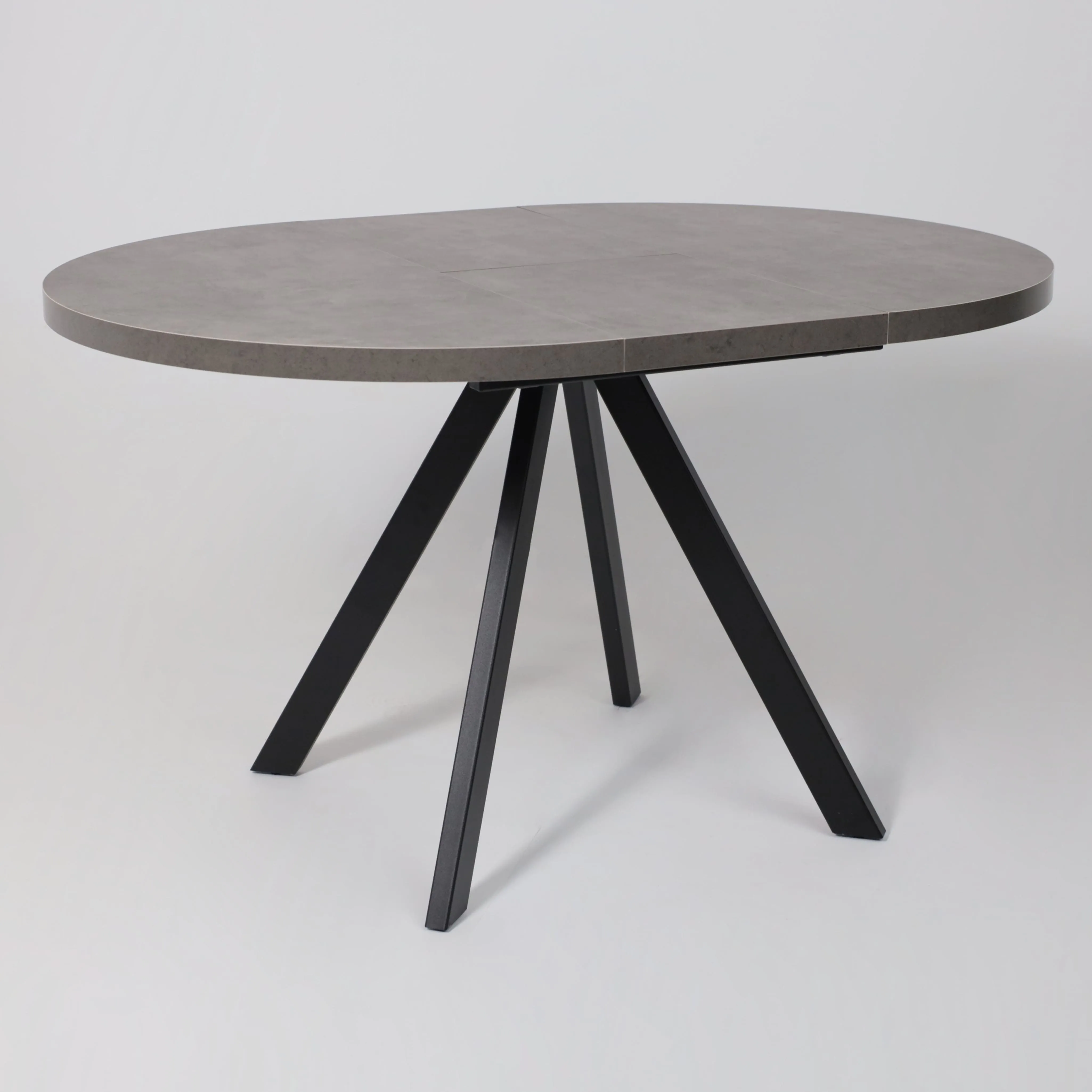 Стол RONDO М-100, круглый раздвижной 100(135), ДЫМЧАТАЯ КЕРАМИКА/Черный