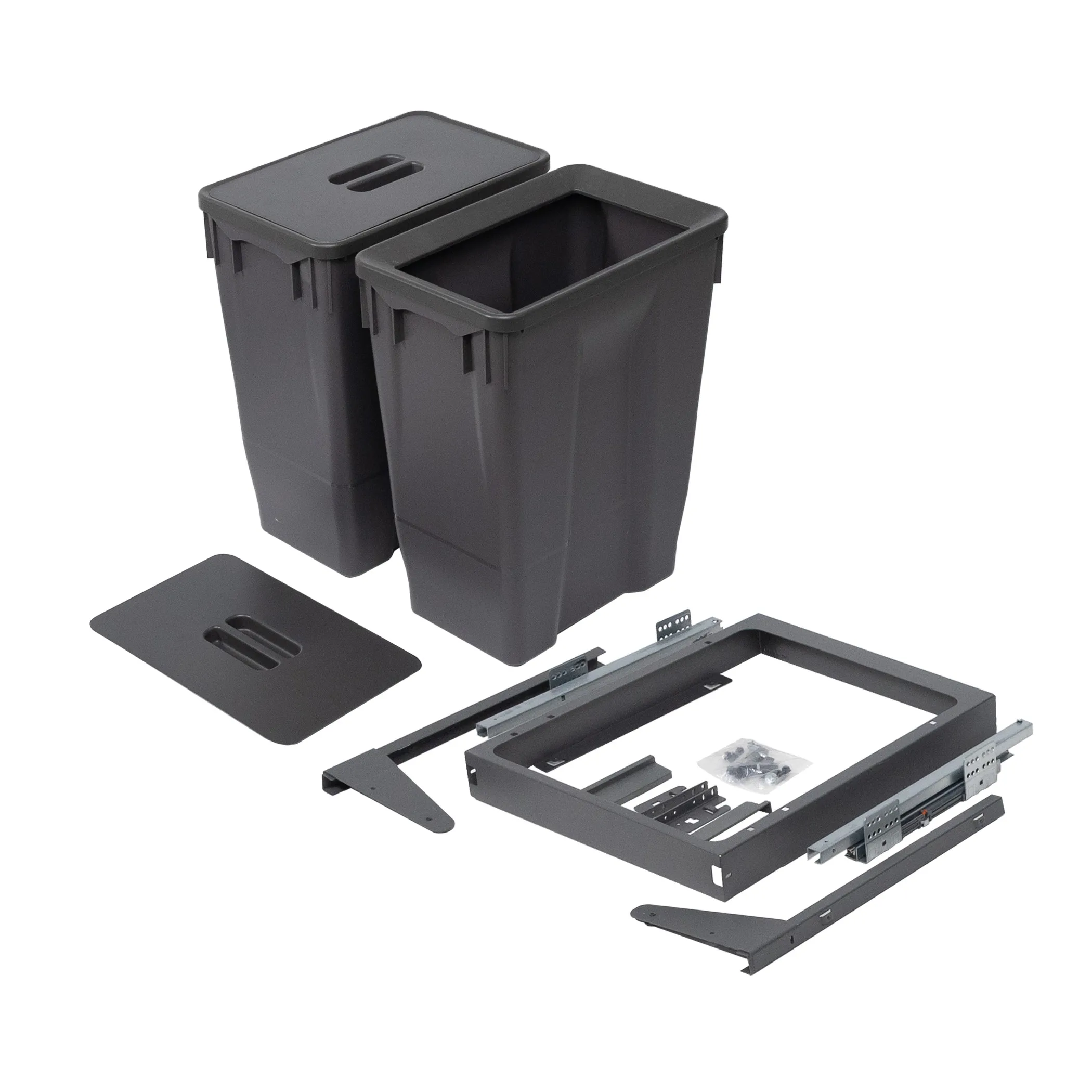 Выдвижные мусорные контейнеры 450 GEO X h600 (2*30LT), графит AKS