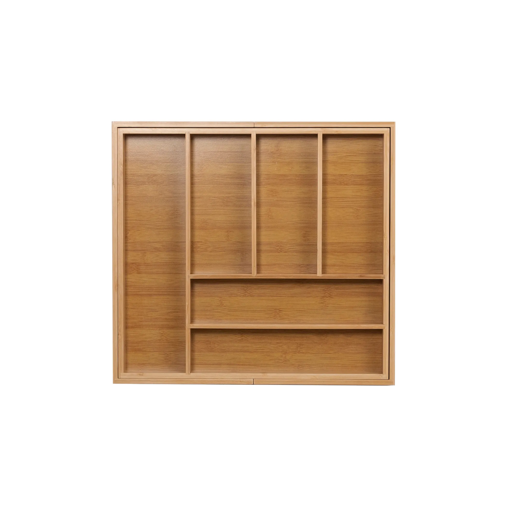 Лоток для столовых приборов BAMBOO раздвижной 520-825*470, бамбук табачный AKS