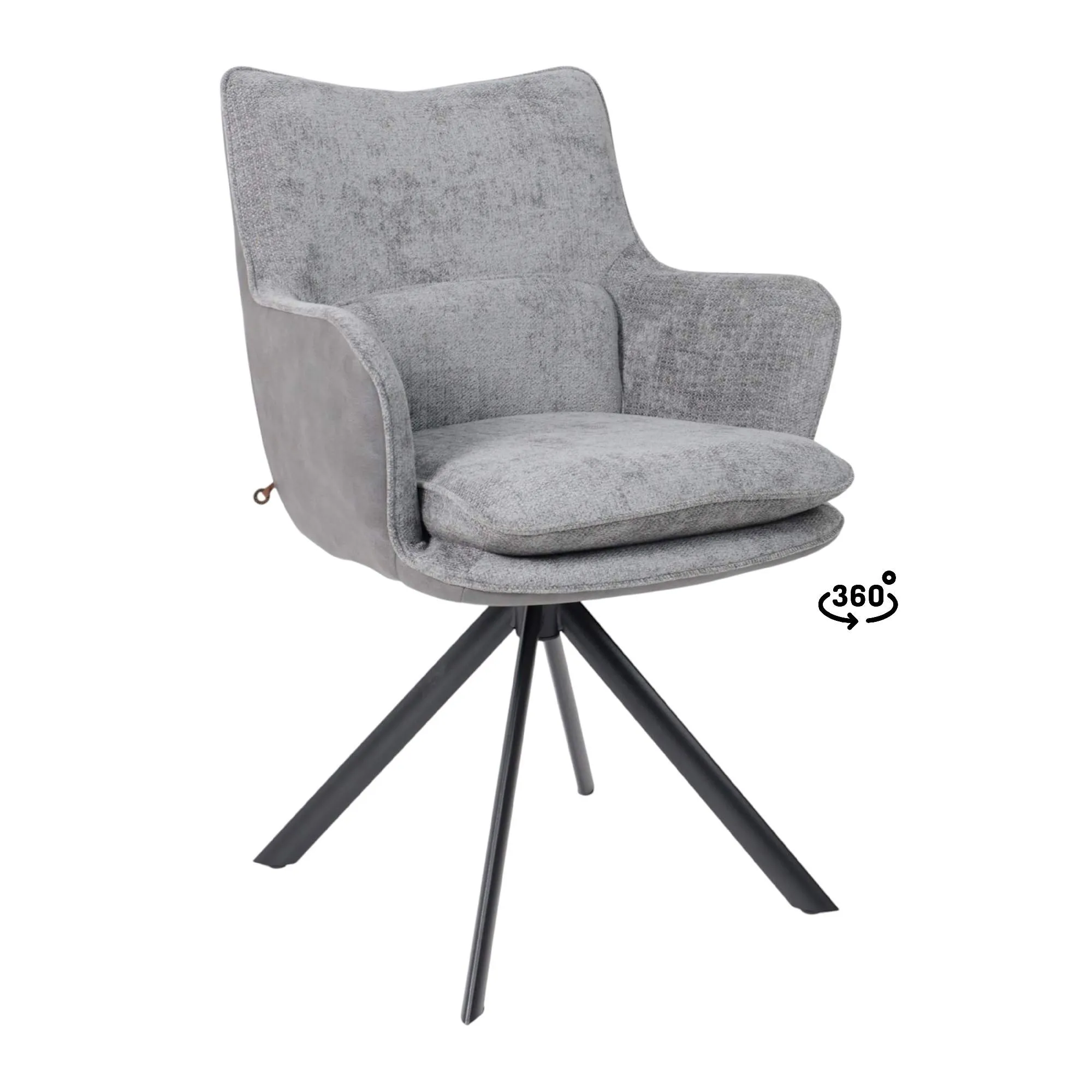 Стул TRUMP-R 360, g22 GRAPHITE шенилл LUX - Graphite замша LUX\черный
