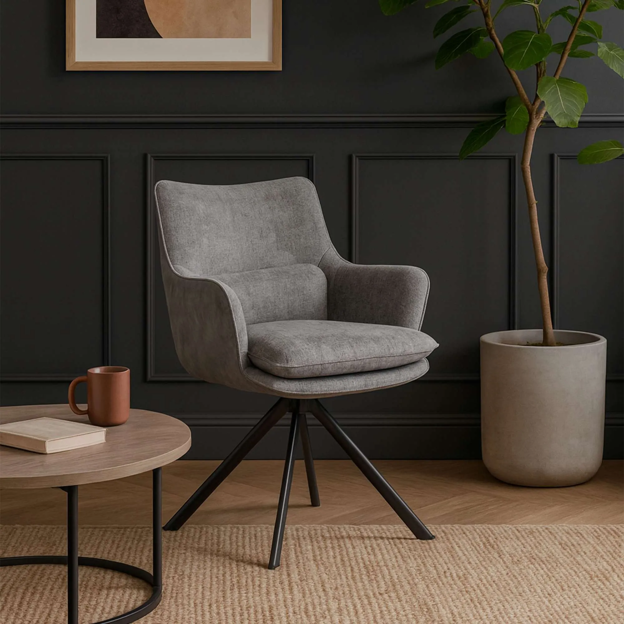 Стул TRUMP-R 360, g22 GRAPHITE шенилл LUX - Graphite замша LUX\черный
