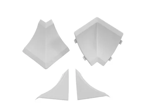 Комплект ПВХ аксессуаров к плинтусу M светло-серый AKS