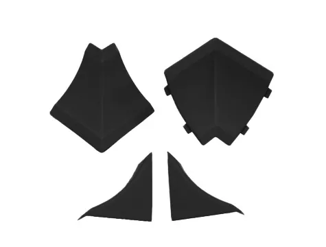 Комплект ПВХ аксессуаров к плинтусу M черный AKS