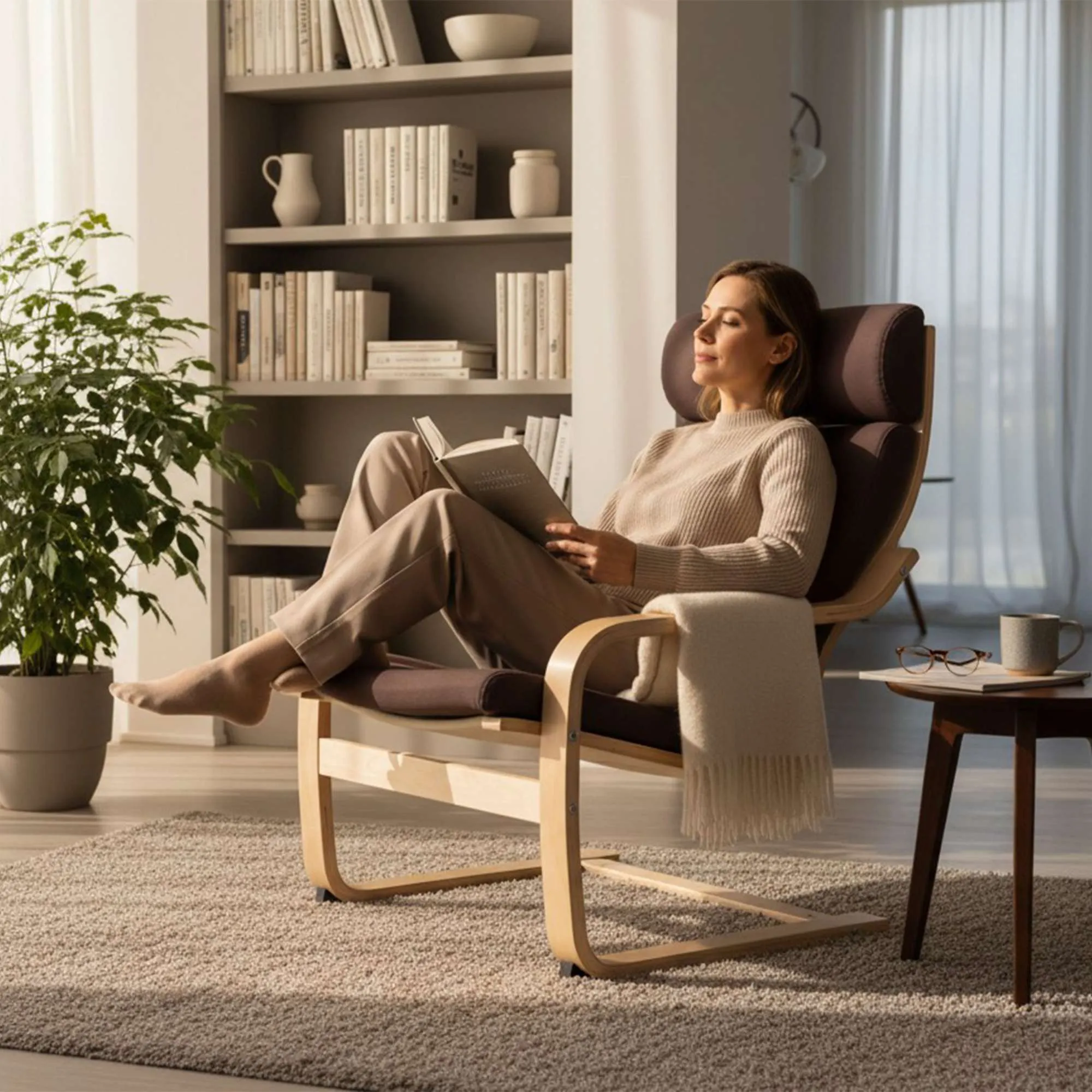 Кресло для отдыха RELAX, ткань, коричневый 10858-15
