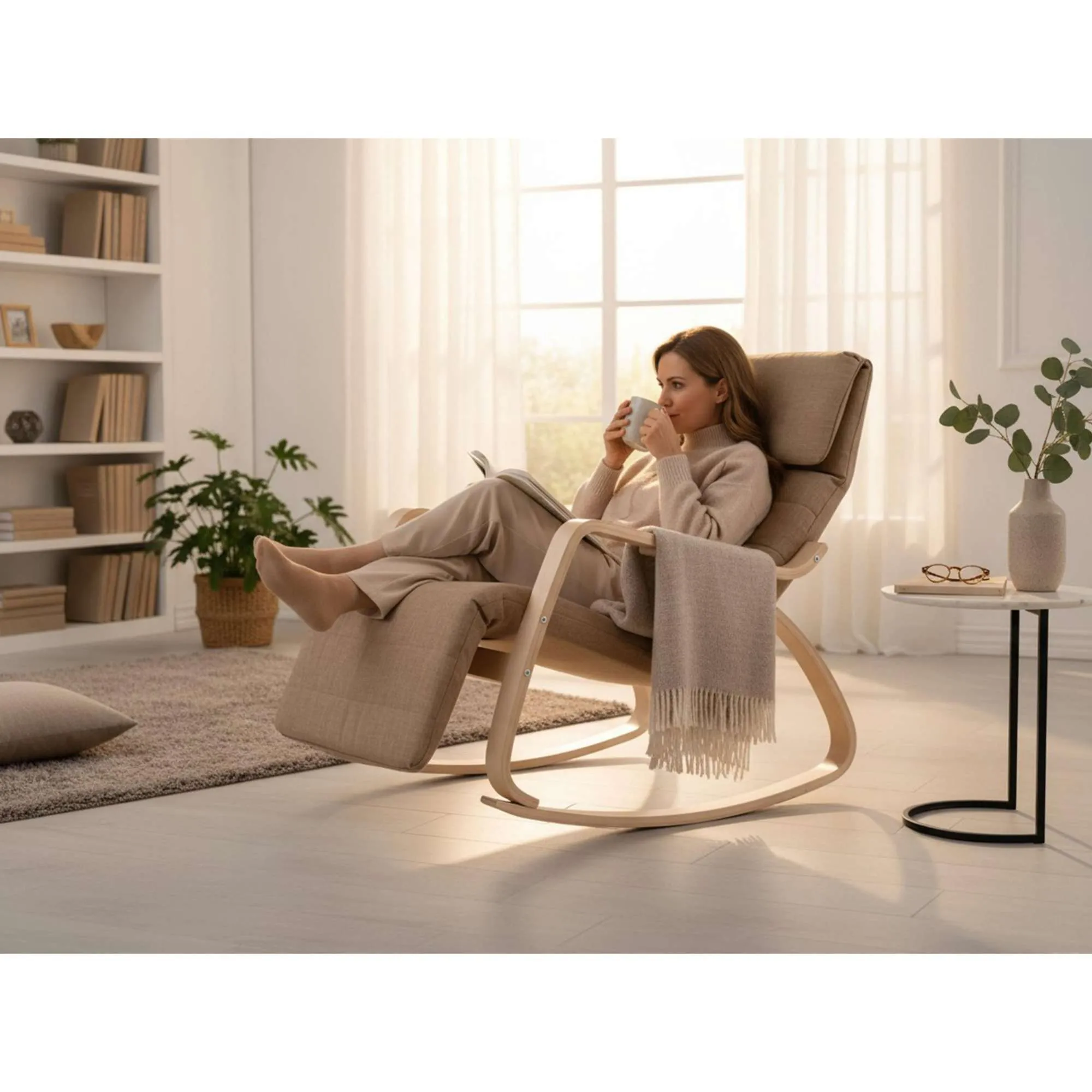 Кресло-качалка SMART, ткань, бежевый 864-9
