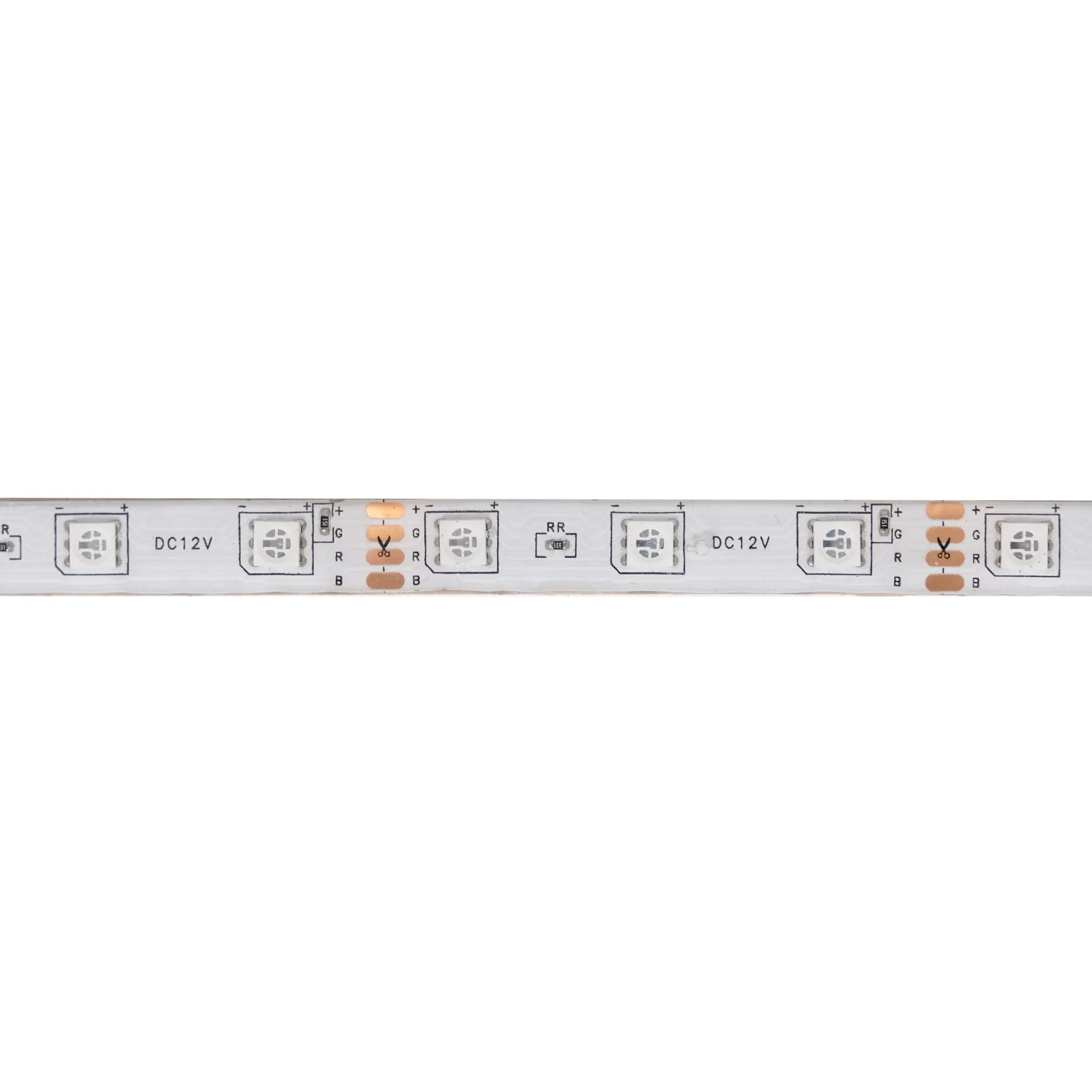 Лента светодиодная RGB влагостойкая - 4,8W/m, 12V, 10мм, 5050, 54 д/м, IP65, цветная - 5м, + блок питания + контроллер, AKS
