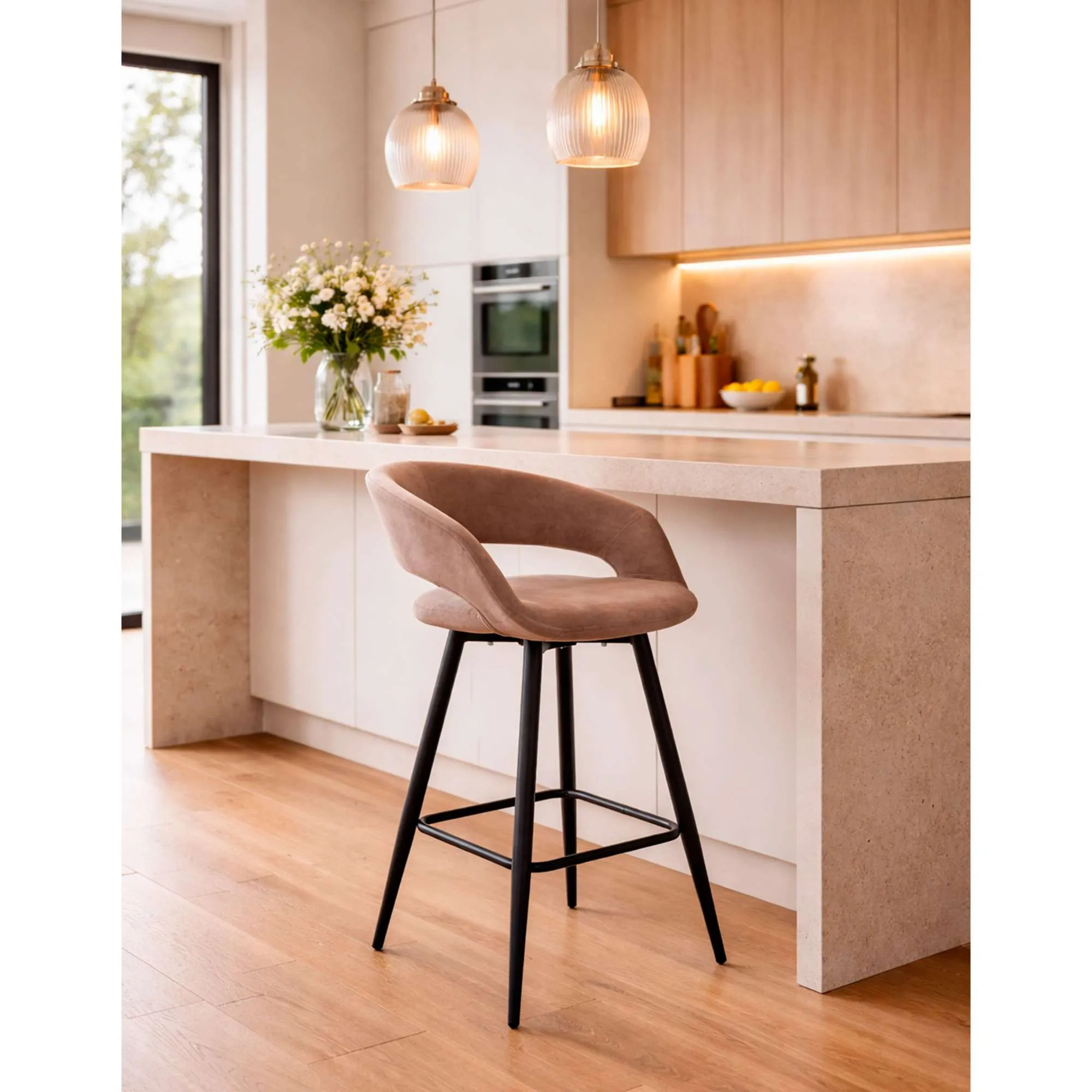 Стул барный BARNY-R 700, b05 LATTE LUX\черный