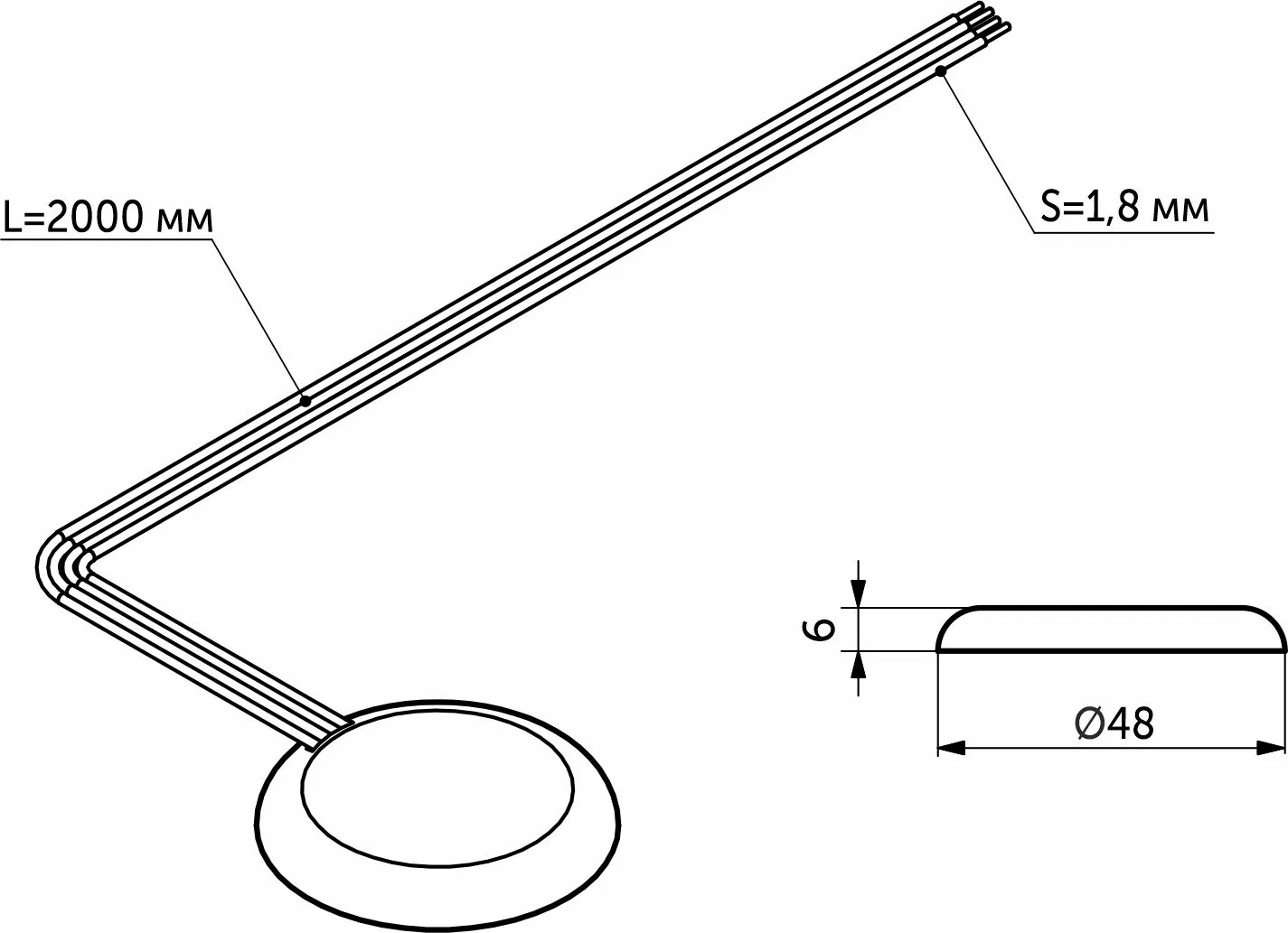 Выключатель бесконтактный для столешниц (max 56mm), без коннекторов, с диммированием, 12/24V, 60W/120W, AKS
