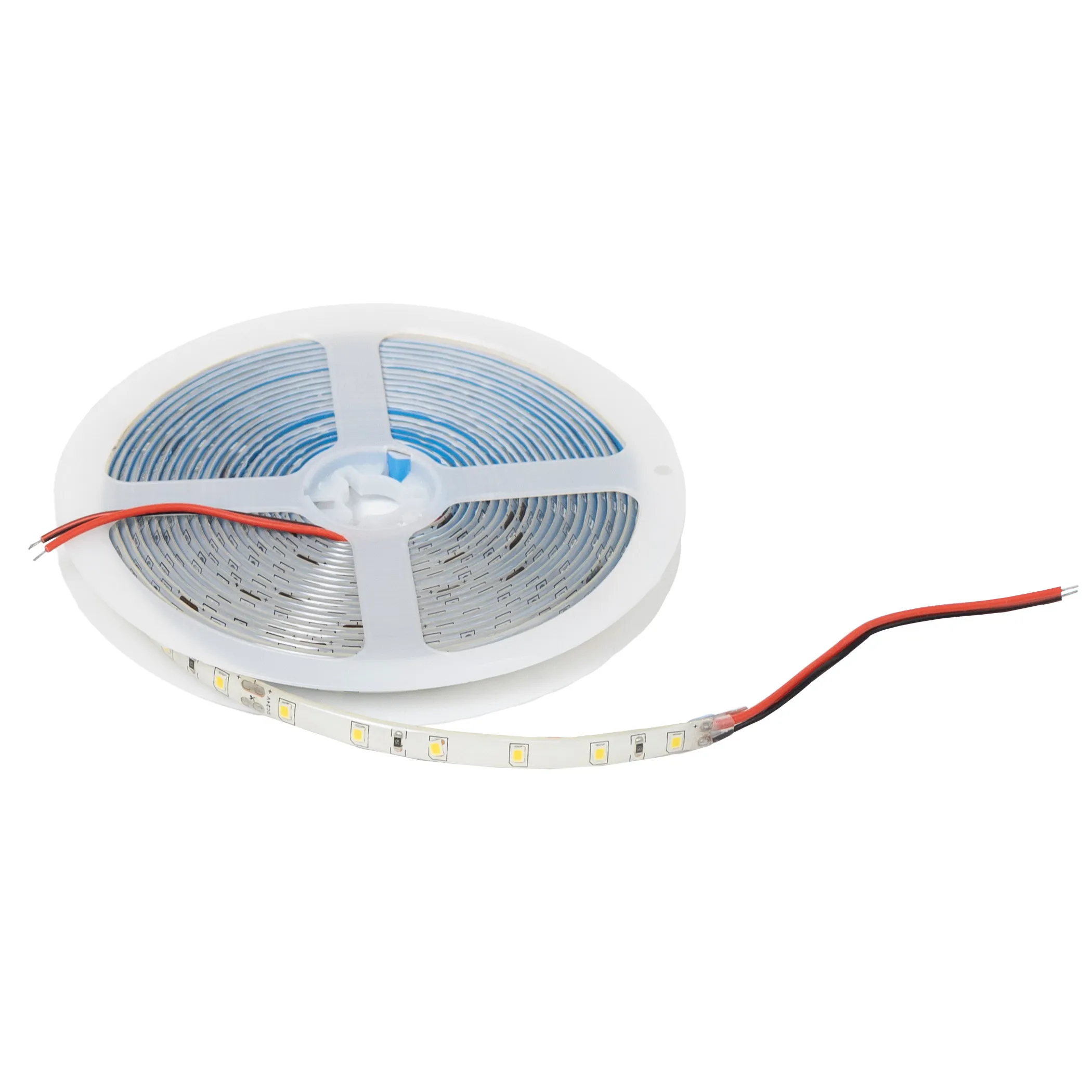 Лента светодиодная влагостойкая - 4,8W/m, 24V, 8мм, 2835, 60 д/м, IP65, холод. бел (10000К), 5м, AKS