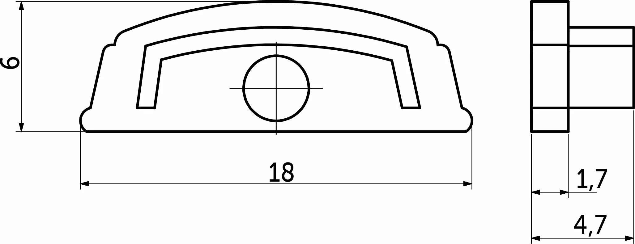 Заглушка к алюминиевому профилю Slim, цвет белый, AKS
