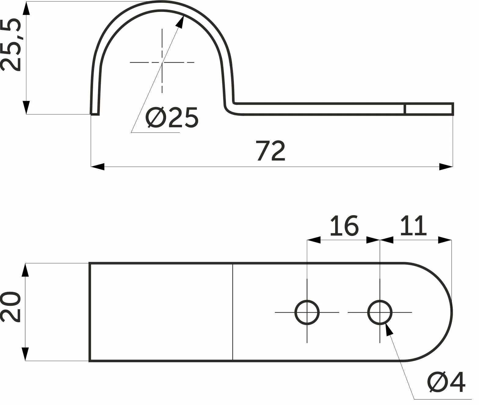 Крепление панели к трубе d25 (520) горизонтальное, хром AKS