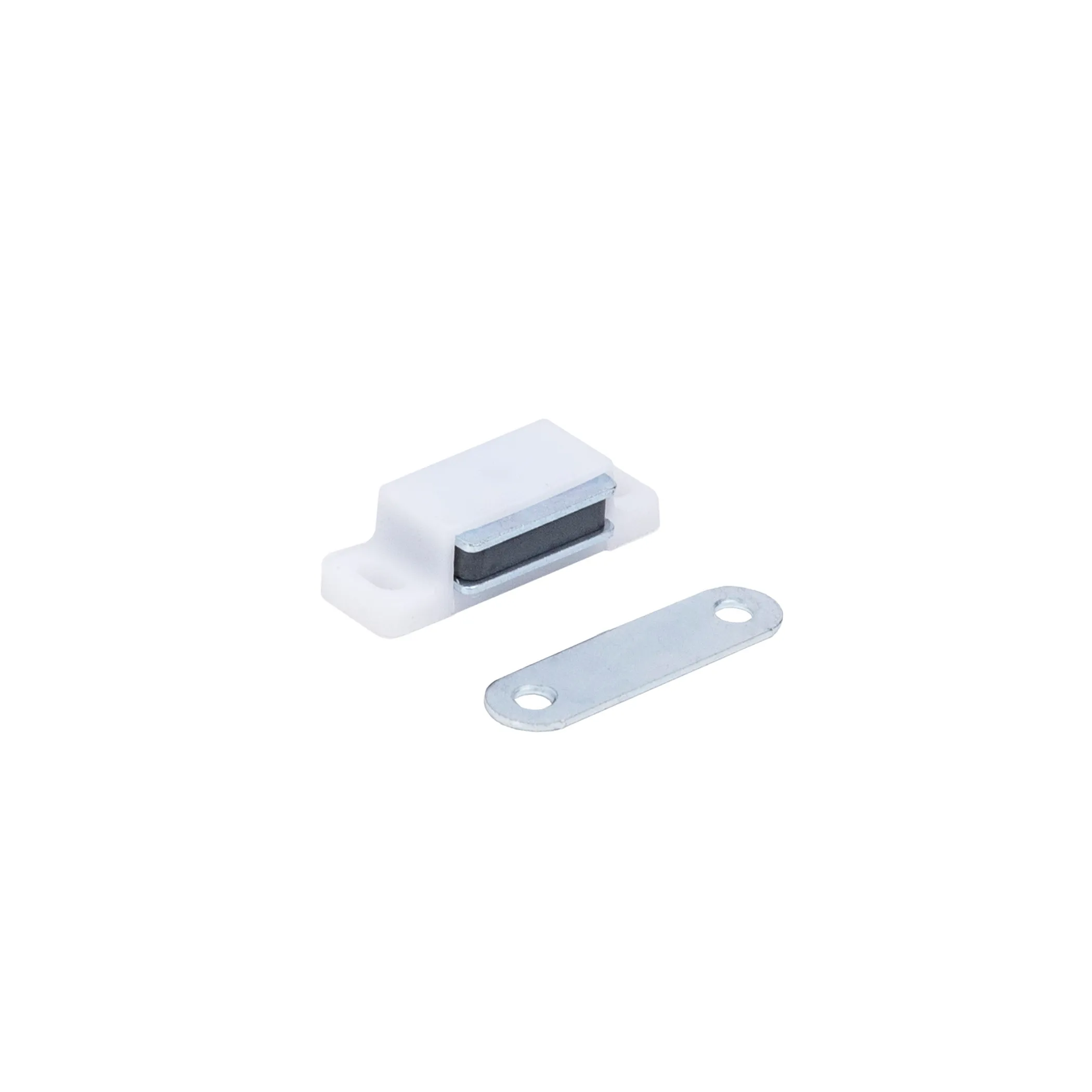 Защелка магнитная мебельная малая AKS белая (присадка планки-33мм)