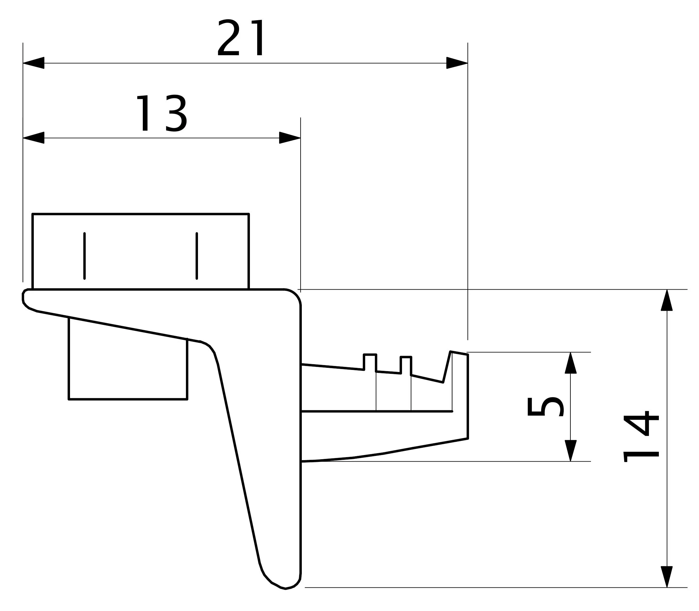 Полкодержатель для стекла мет. SEKURA 0.8 никель (1 уп. = 1 тыс.шт.) AKS
