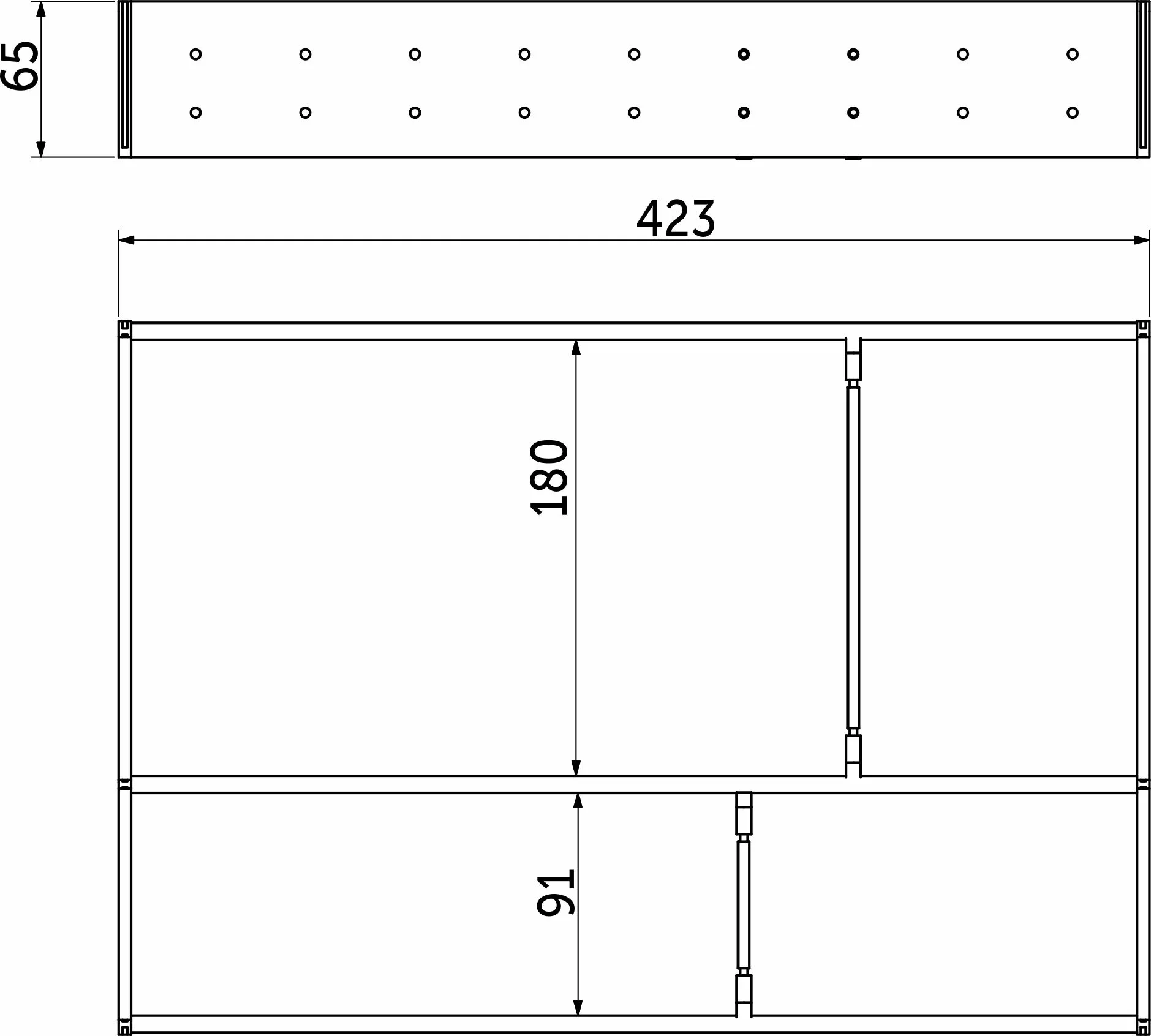Комплект разделителей L450 универсальный металлический Organizer нержавеющая сталь (423*293*65) AKS