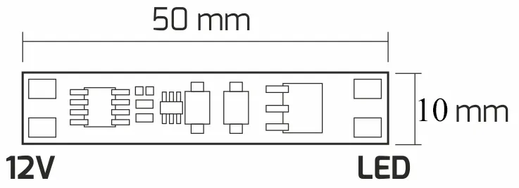 Выключатель встраиваемый в профиль, на взмах, с диммированием, 12/24V, 60W/120W, AKS