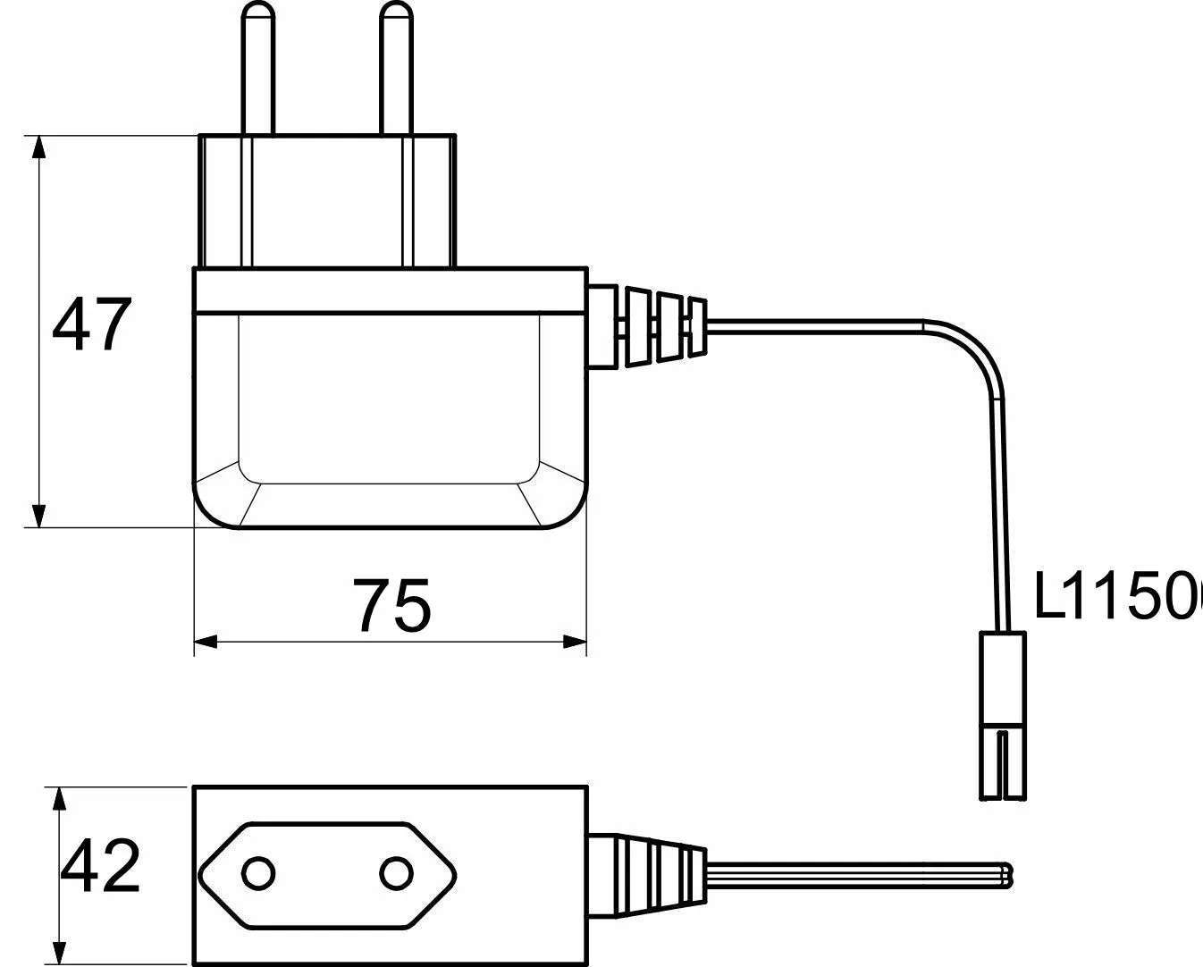 Блок питания Wall 2.4W/12V розеточный с миниконнектором, AKS