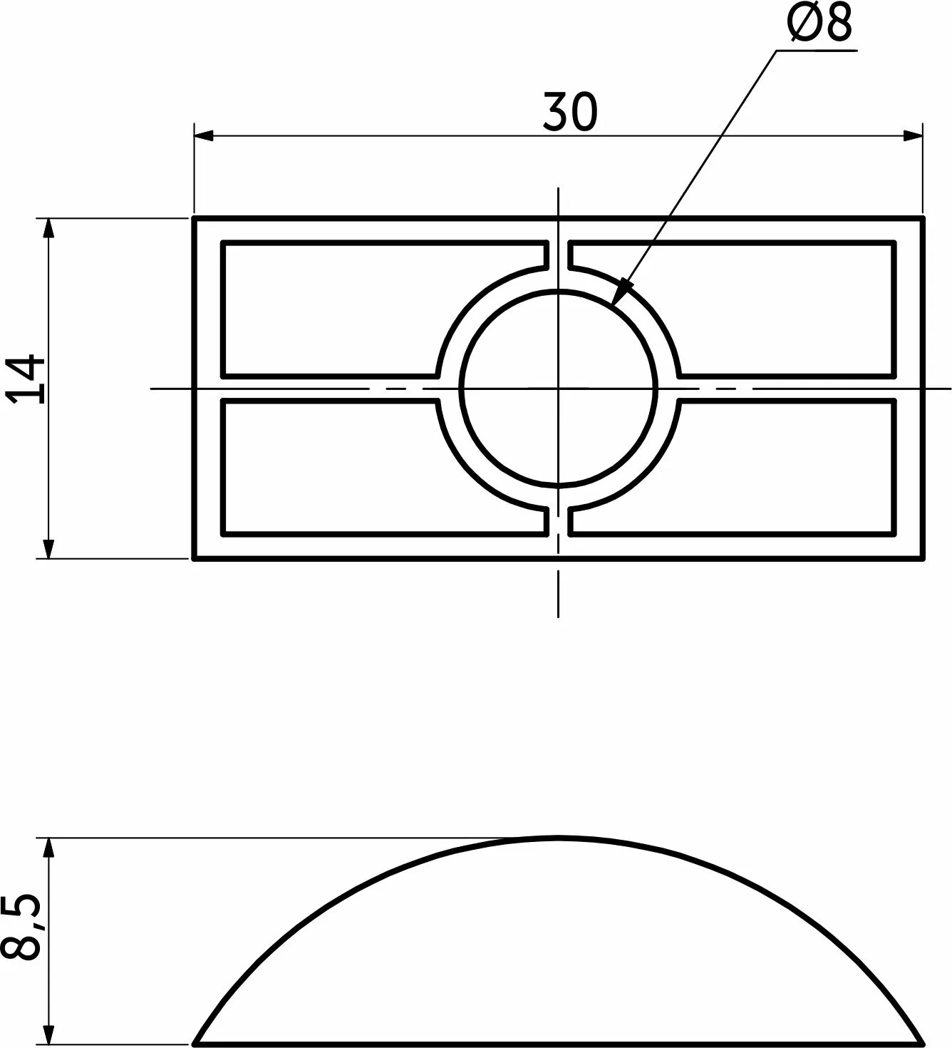 Шайба для стяжки Луна 30*14.5*8 (уп/0,5тыс.шт) AKS
