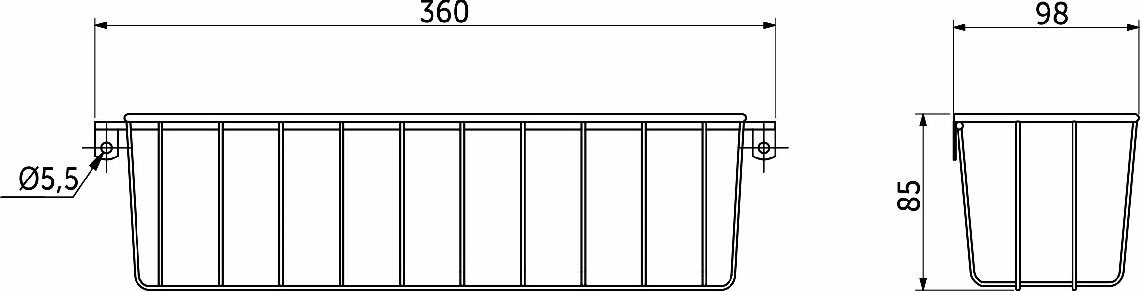 Корзина подвесная (для моющих средств) 360*98*85, эф.хрома REJS