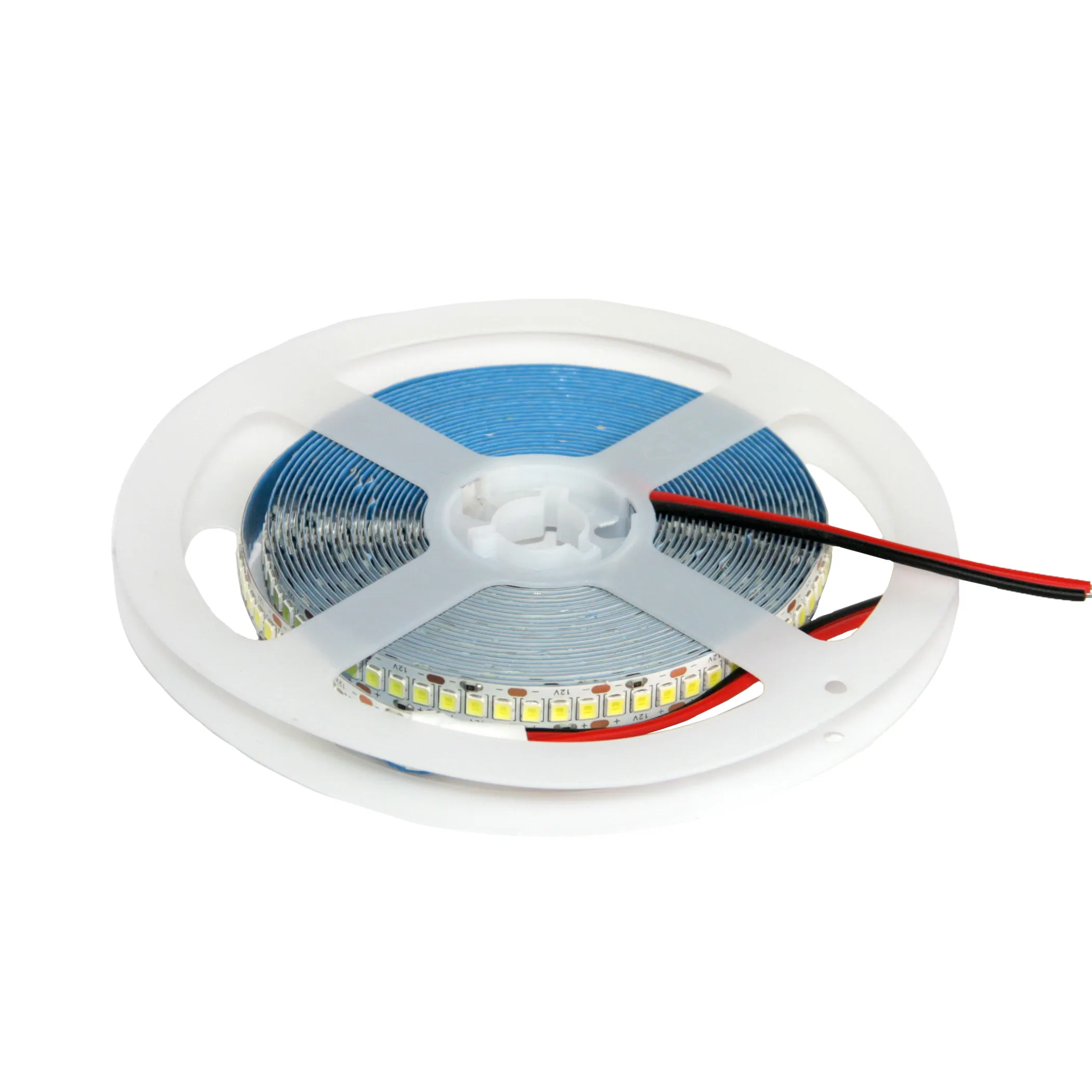 Лента светодиодная - 19,2W/m, 12V, 10мм, 2835, 240 д/м, IP20, холодный белый (6000K), CRI>70, 2100 Lm, 20м, AKS