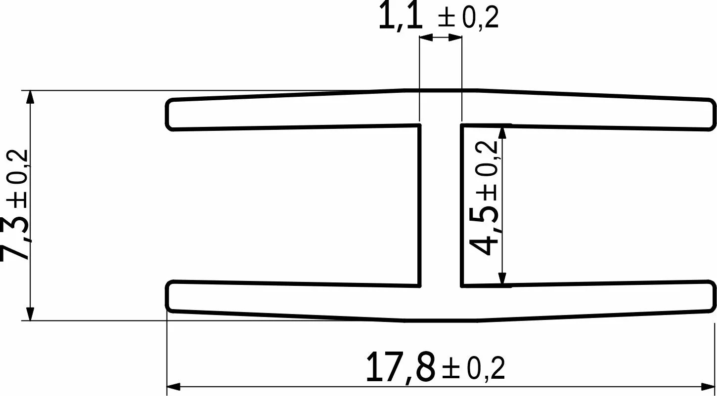 Профиль ПВХ Н-4 тёмно-коричневый соединительный (51) El-mech-plast (1шт=2м.п)